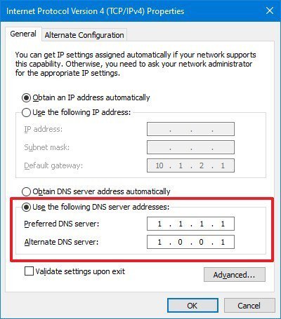 Enter DNS Server Address
